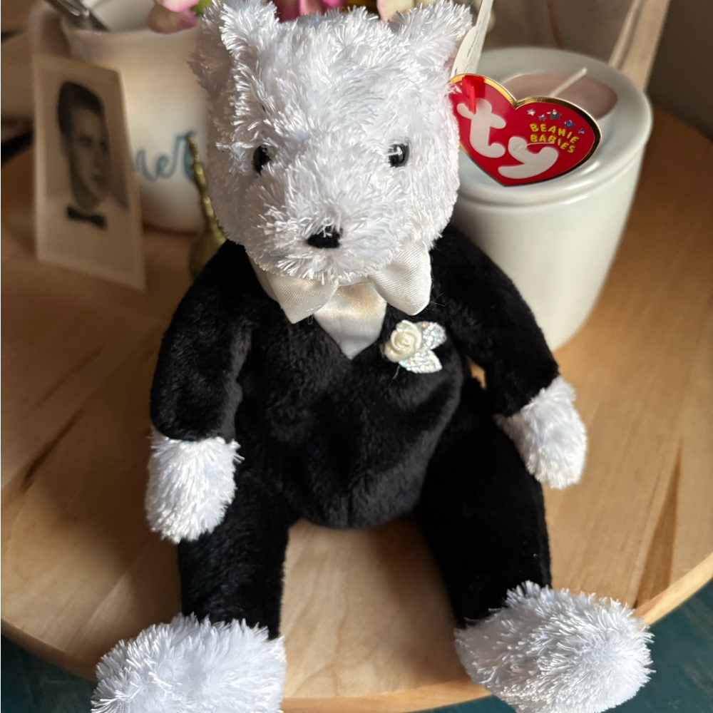 Ty Black and White Groom Bear